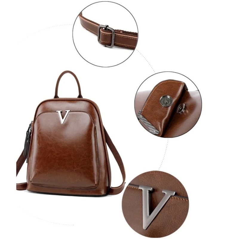 Sac à dos cuir marron femme - Victoria