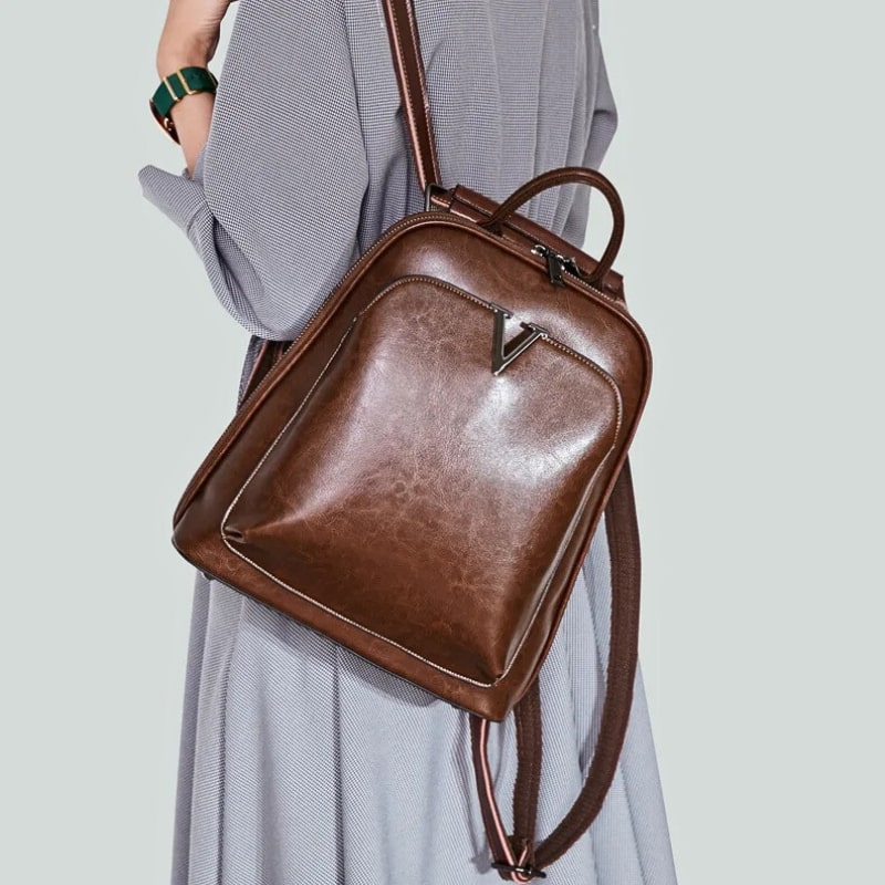 Sac à dos cuir marron femme - Victoria