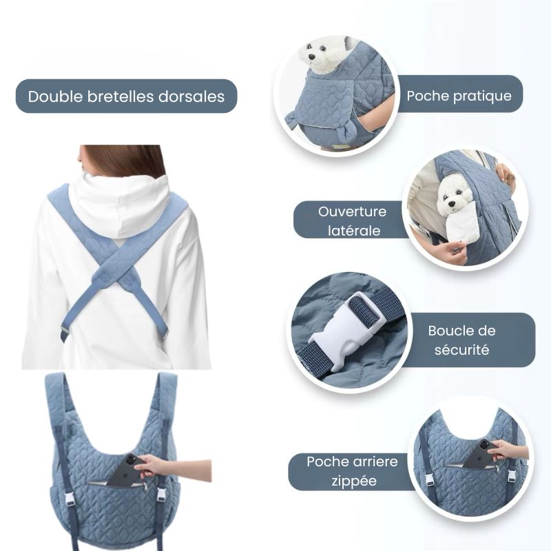 Sac à dos ventrale pour chien