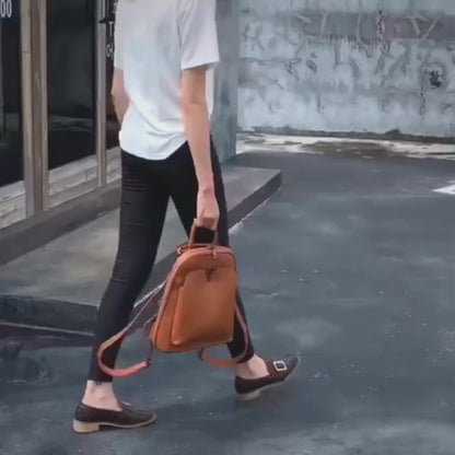 Sac à dos cuir marron femme - Victoria